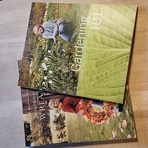 2 Gardening 101 and Great American Wreaths Books By Martha Stewart, Soft Back